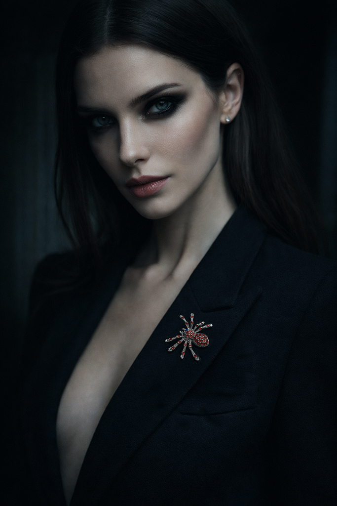 Spidera – dámská brož s pavoukem (2)